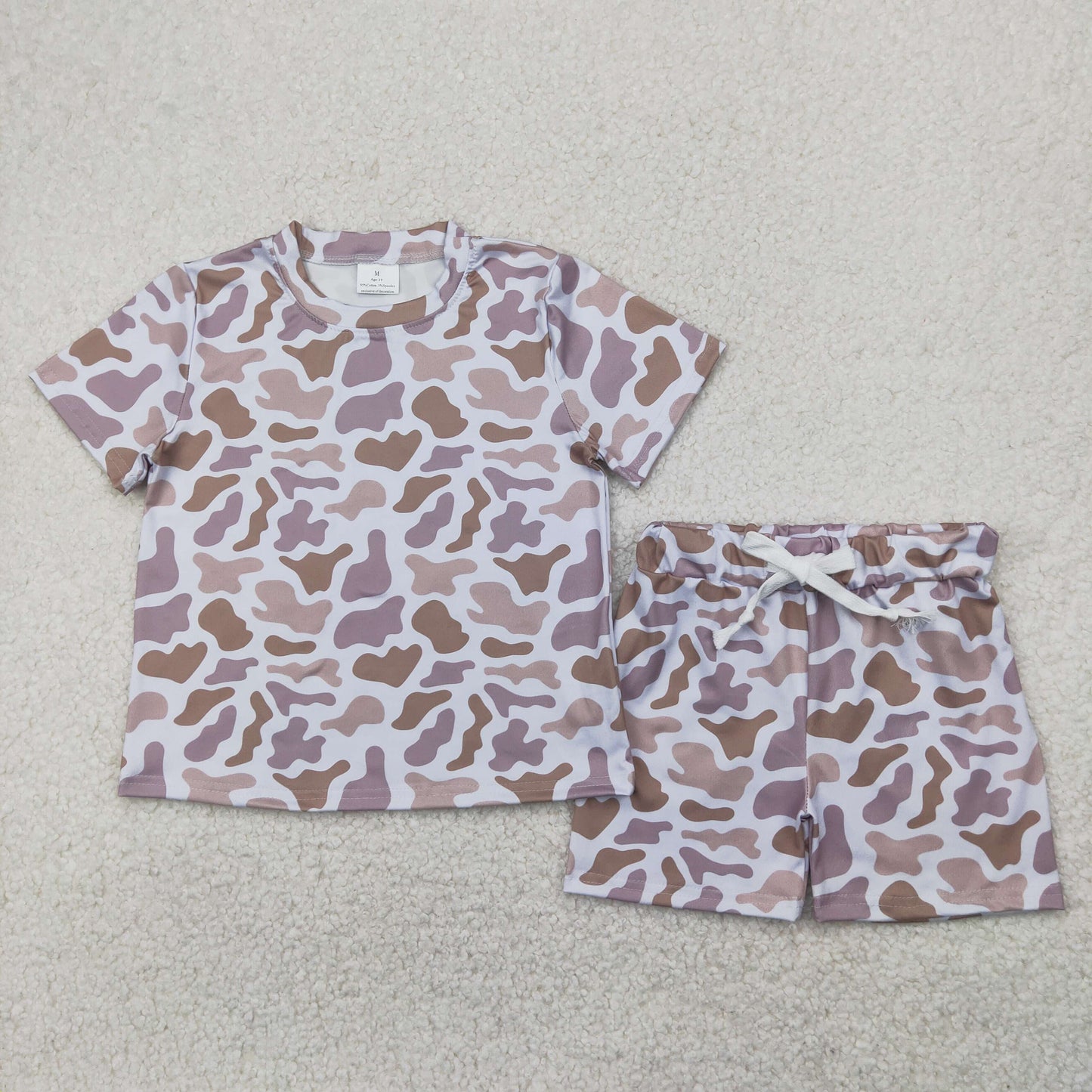 GSSO1725 Hunting Camo Short Sleeve Shorts Girls Set
