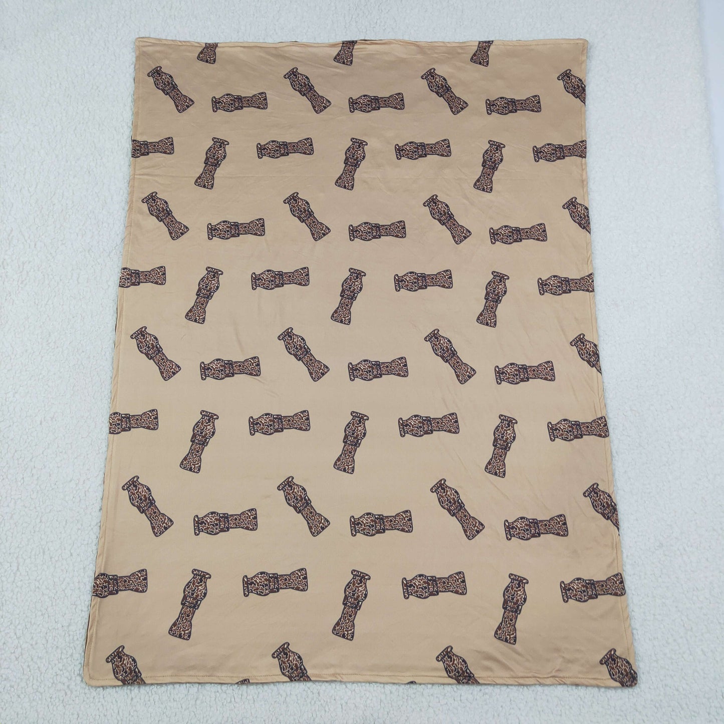 BL0165 duck call brown baby blanket