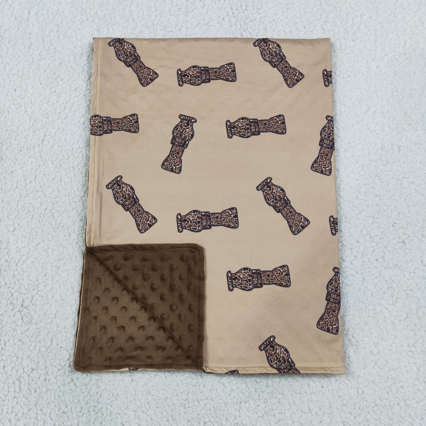 BL0165 duck call brown baby blanket