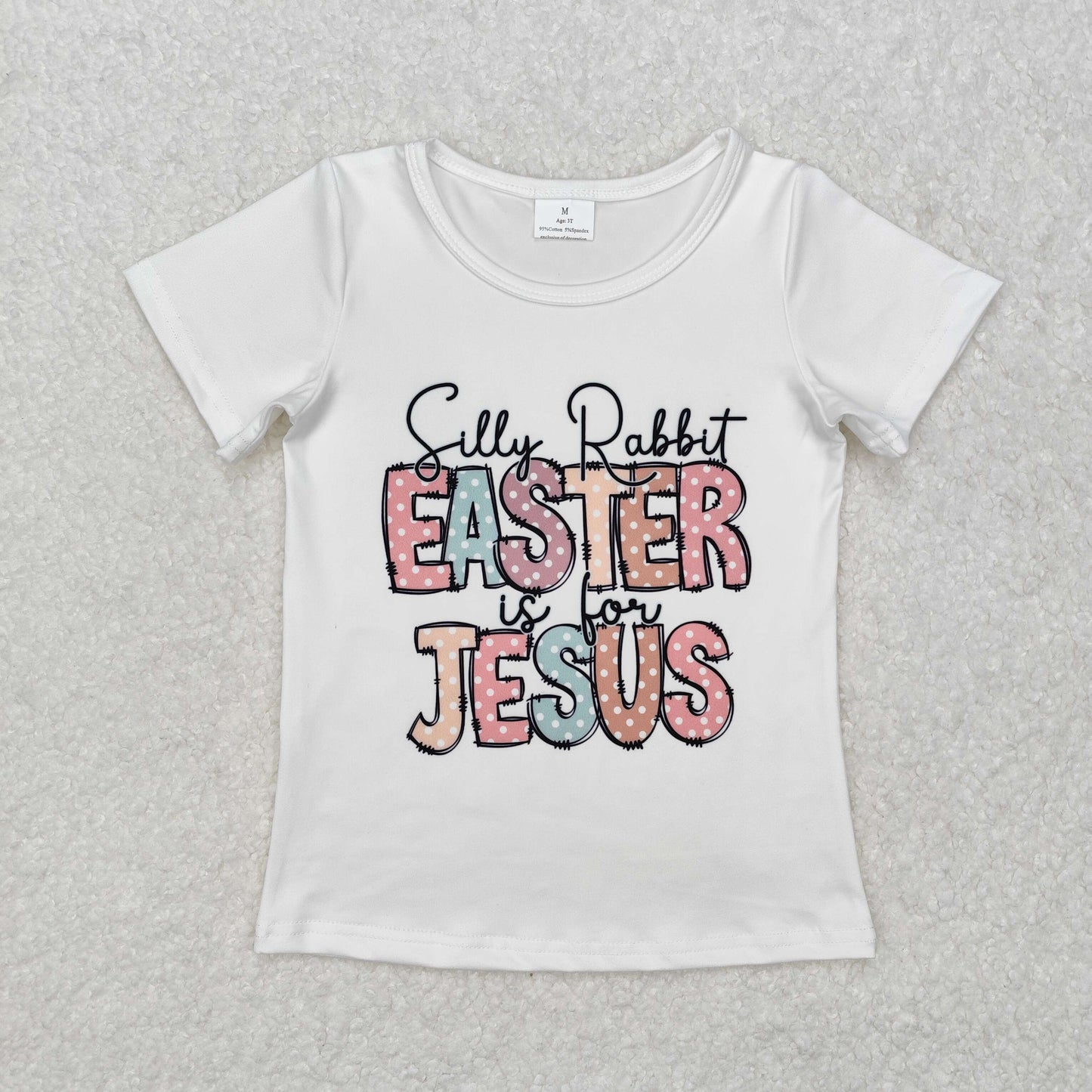 GT0898 Easter JESUS short sleeve girls top
