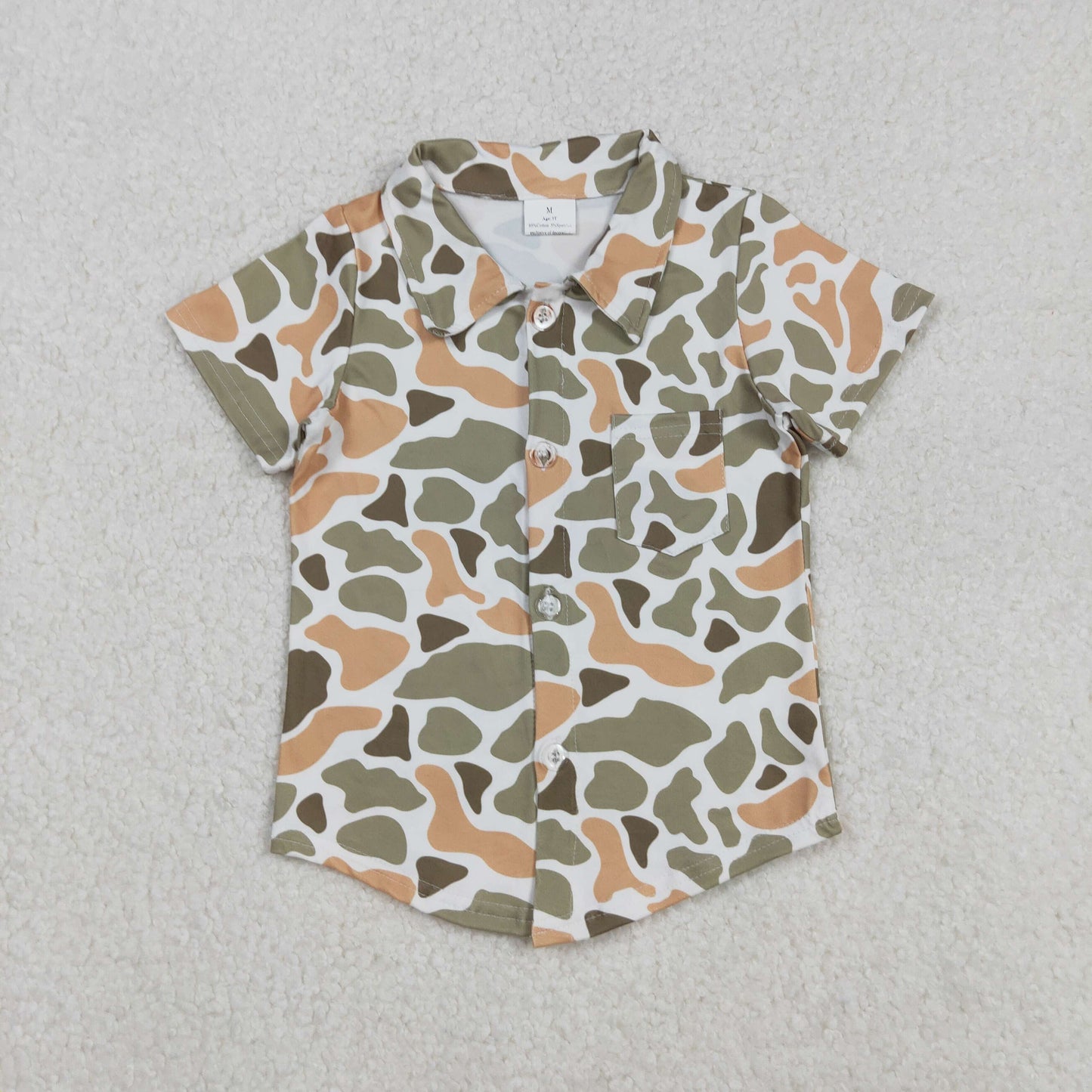BT1312 hunting green camo short sleeve boys top