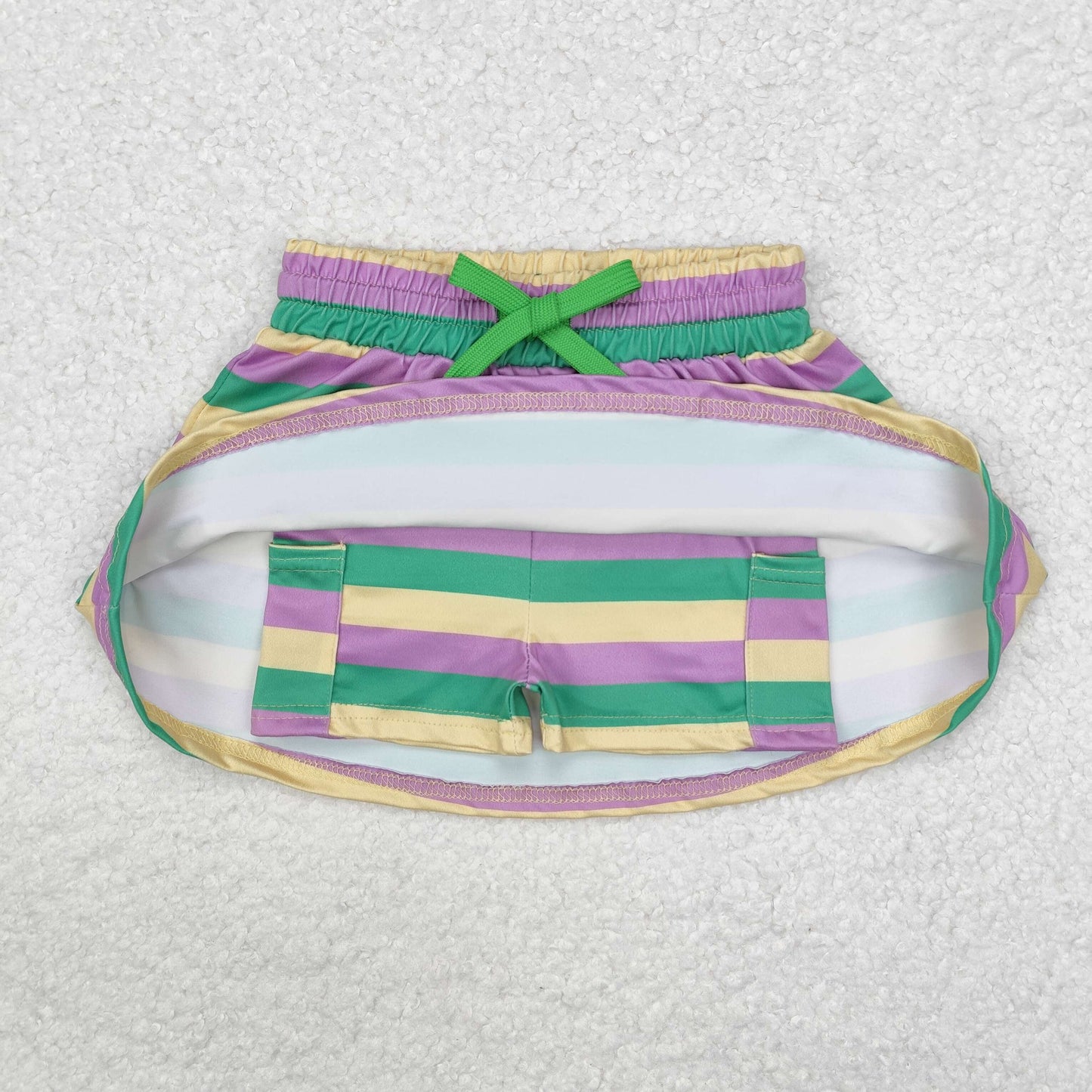 GLK0037 Mardi Gras purple green yellow striped girls skirt