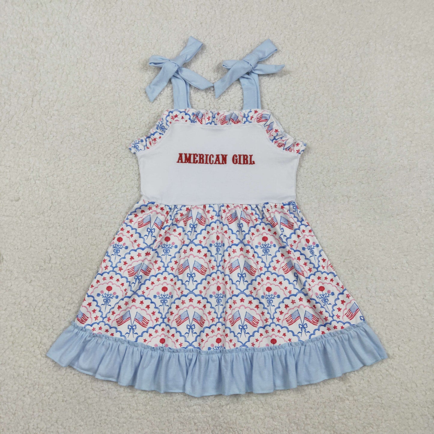 Embroidery GSD3239 American Girl Flag Girls Dress