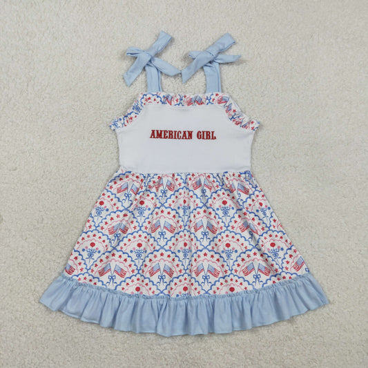 Embroidery GSD3239 American Girl Flag Girls Dress
