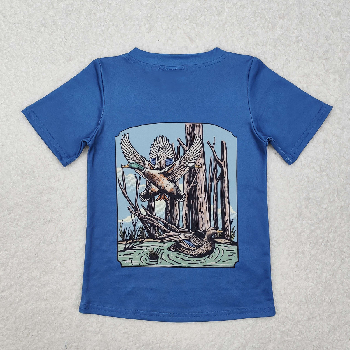 BT1150 Hunting mallard duck blue short sleeve boys top