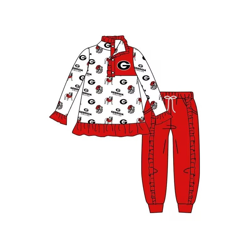 custom S 8.16 Red long sleeve pants girls top