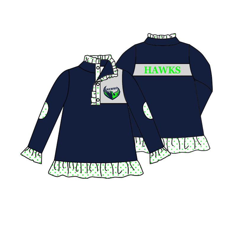 custom S 8.9 Team navy long sleeve kids top