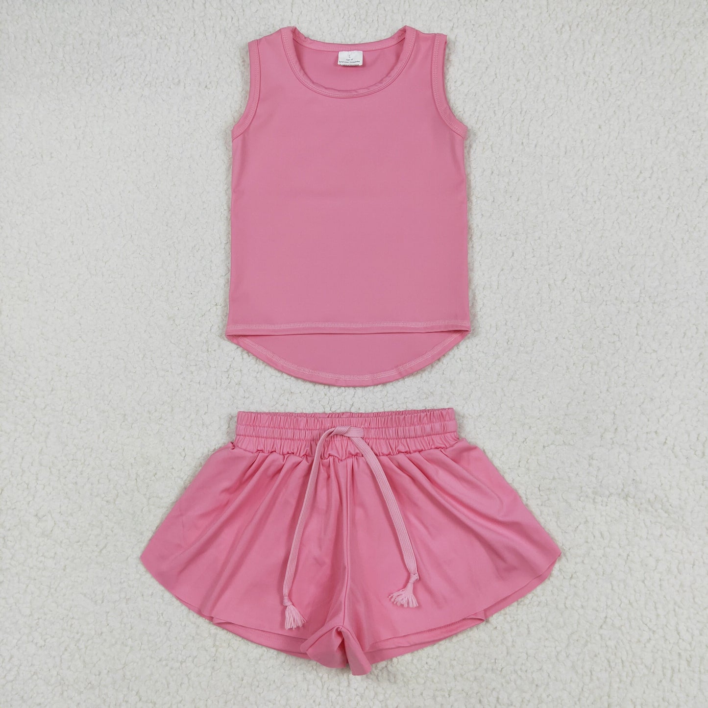 yoga GSSO2501 pink sleeveless shorts girls set