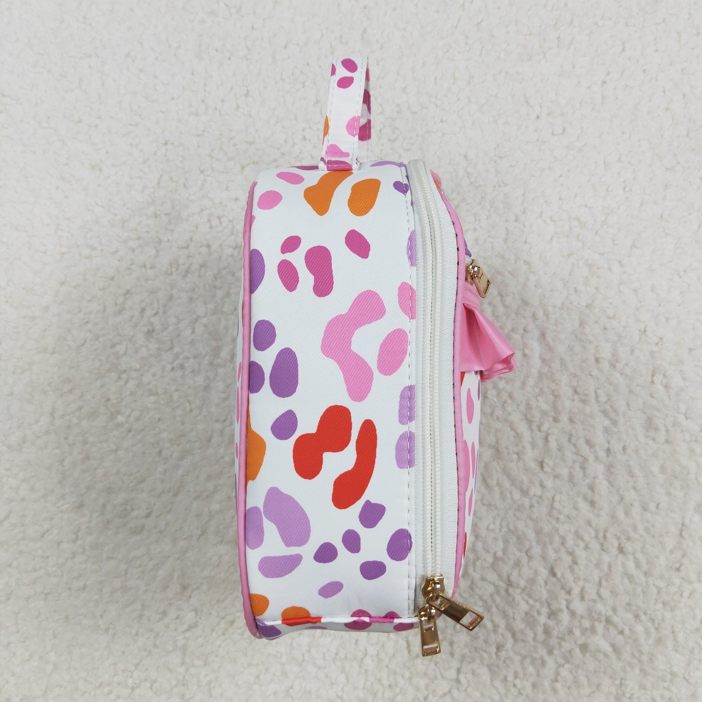BA0309 colorful leopard pink ruffles lunchbox lunch bag