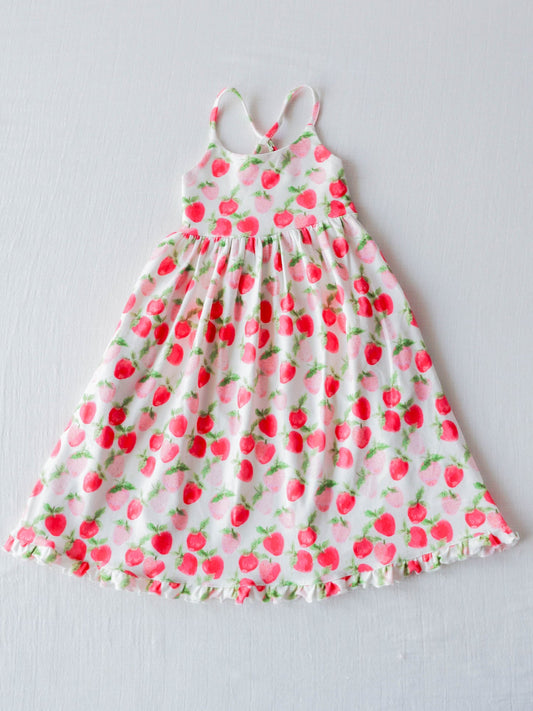 custom strawberry girls dress Summer (moq 3) tat 6-8 weeks