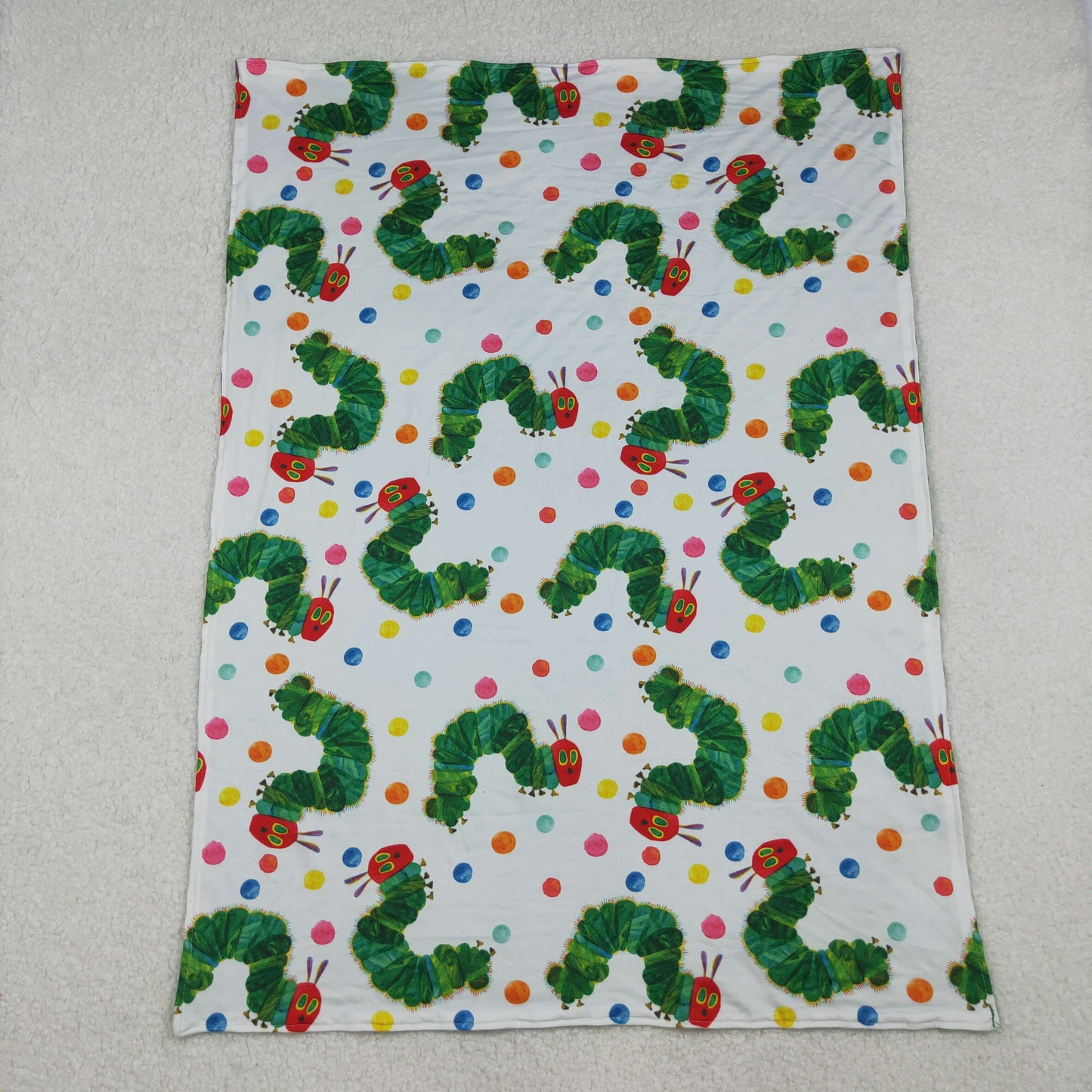 BL0202 cartoon caterpillar green baby blanket