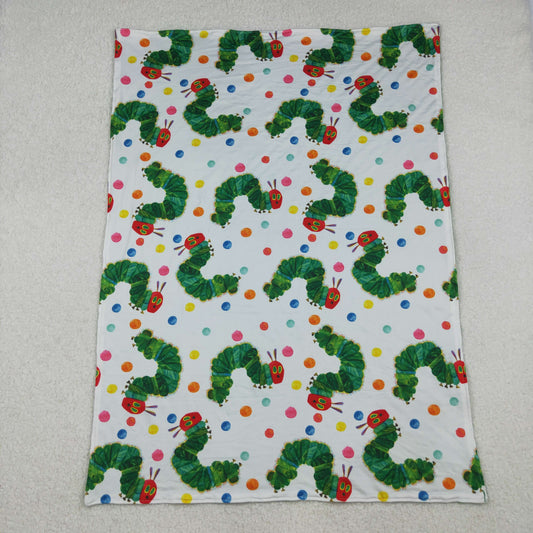 BL0202 cartoon caterpillar green baby blanket