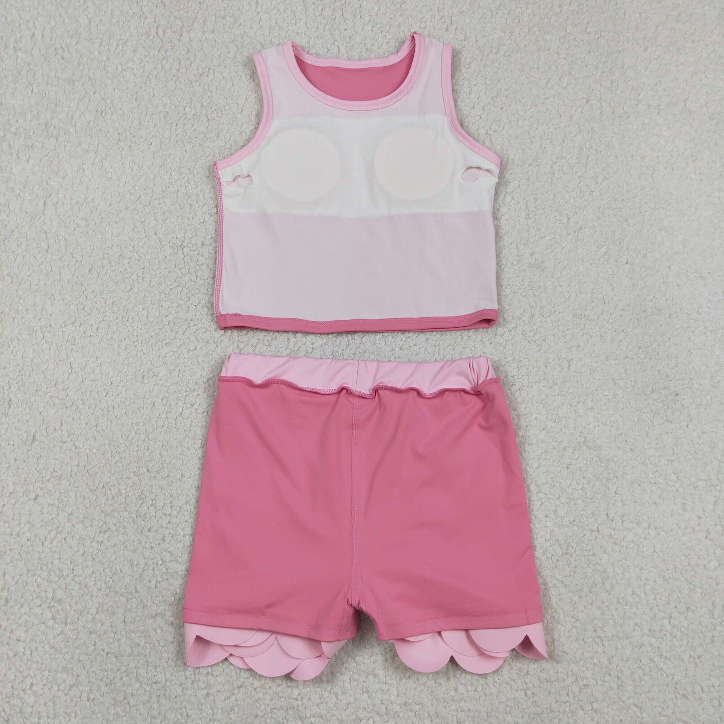 GSD4063 Yoga Pink Sleeveless Skorts Girls Set