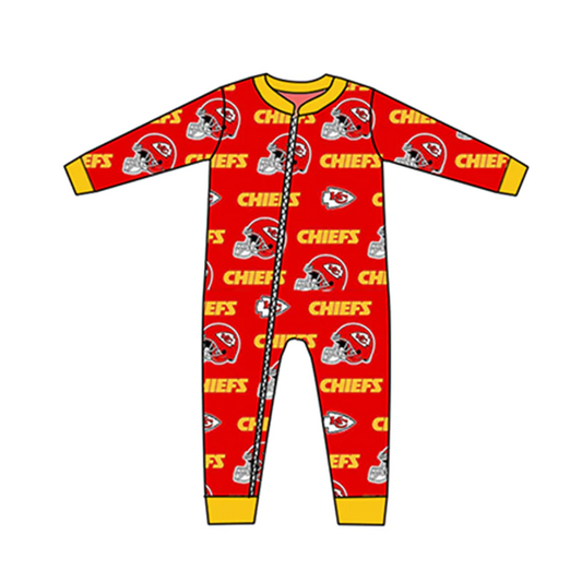 custom S 9.11 Red yellow long sleeve kids romper