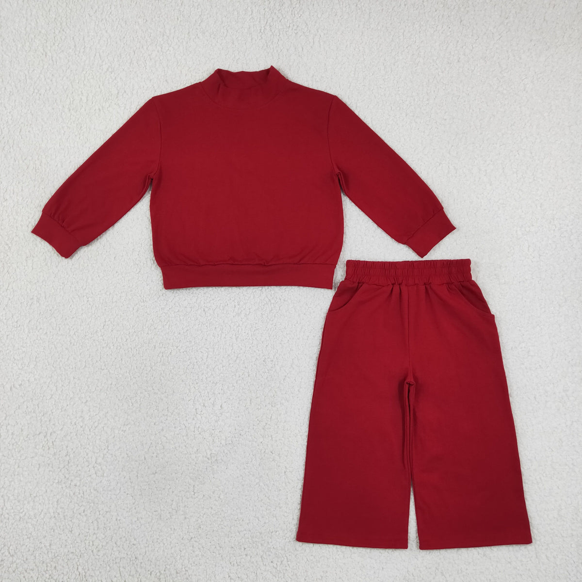 GLP3413 Maroon Long Sleeve Pants Girls Set
