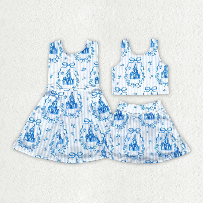 yoga cartoon castle bows RTS with bows sibling clothes RTS