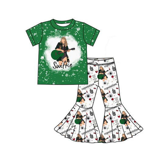 preorder GSPO1883 Swift St.Patrick Green Short Sleeve Pants Girls Set