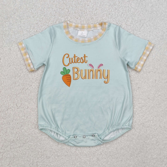 SR2198 Easter cutest bunny carrot short sleeve boys romper