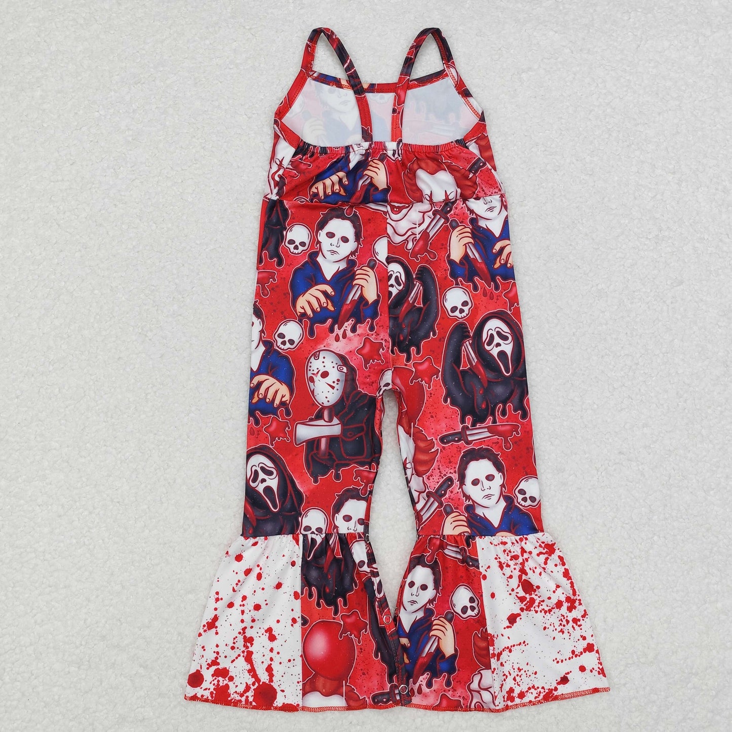 SR1965 Halloween clown red girls romper