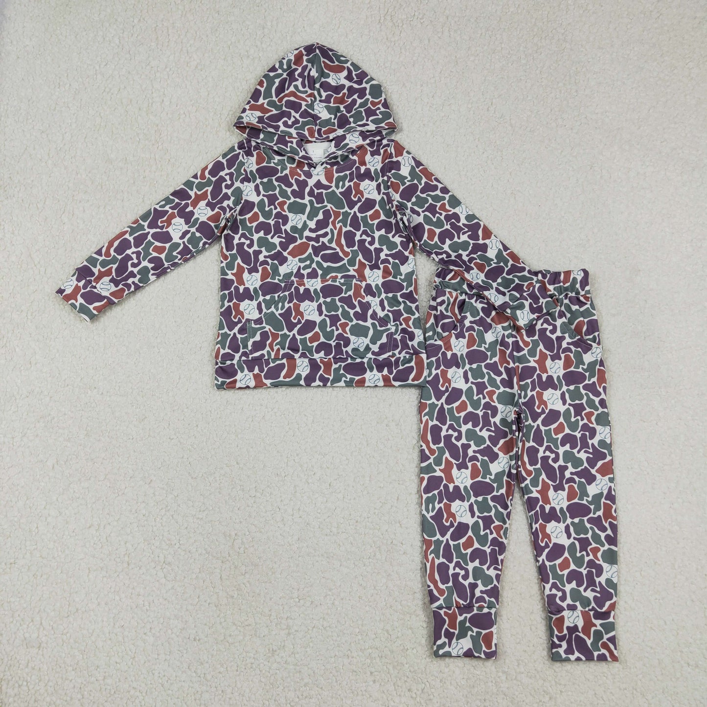 BLP1412 Hunting Camo Hoodie Long Sleeve Pants Boys Set