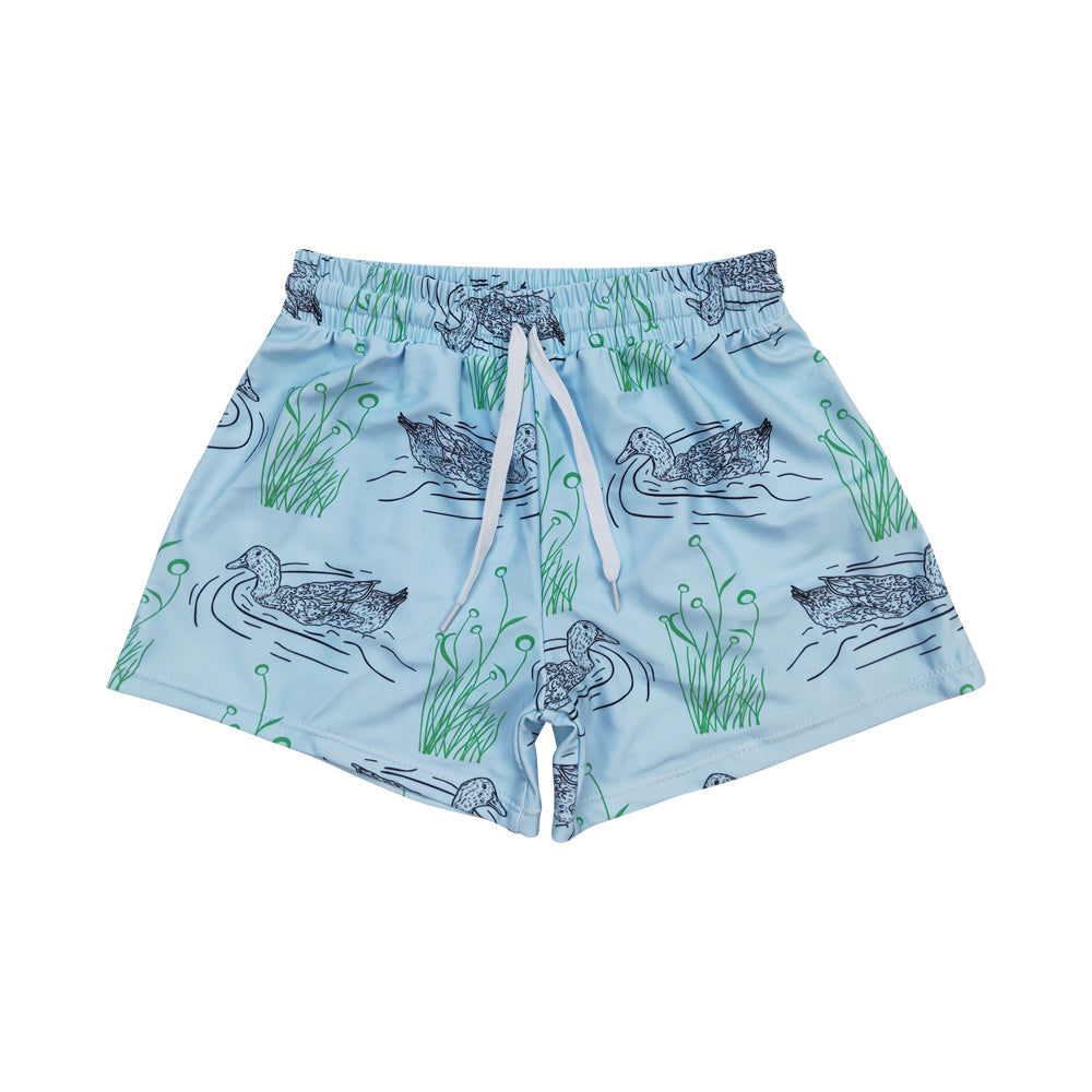 S0361 mallard duck green boys swimming trunk