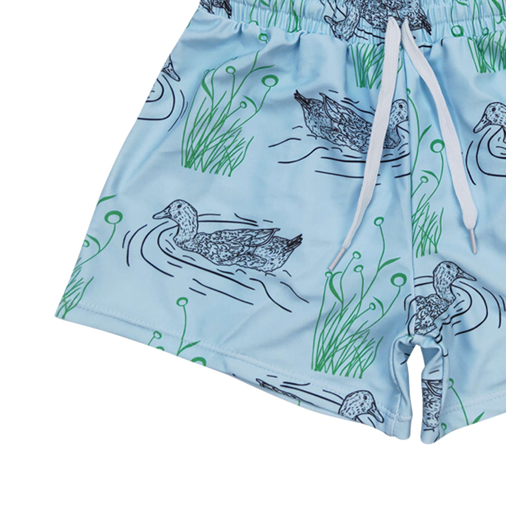 S0361 mallard duck green boys swimming trunk