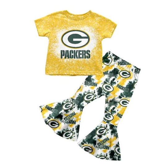 custom S 9.13 Yellow short sleeve pants girls set