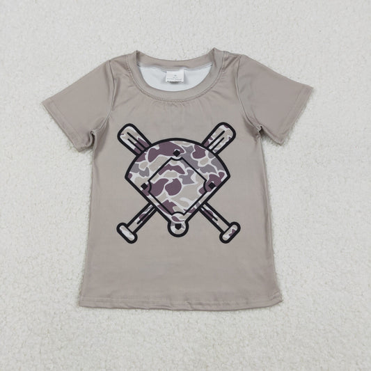 BT1417 hunting baseball camo short sleeve boys top