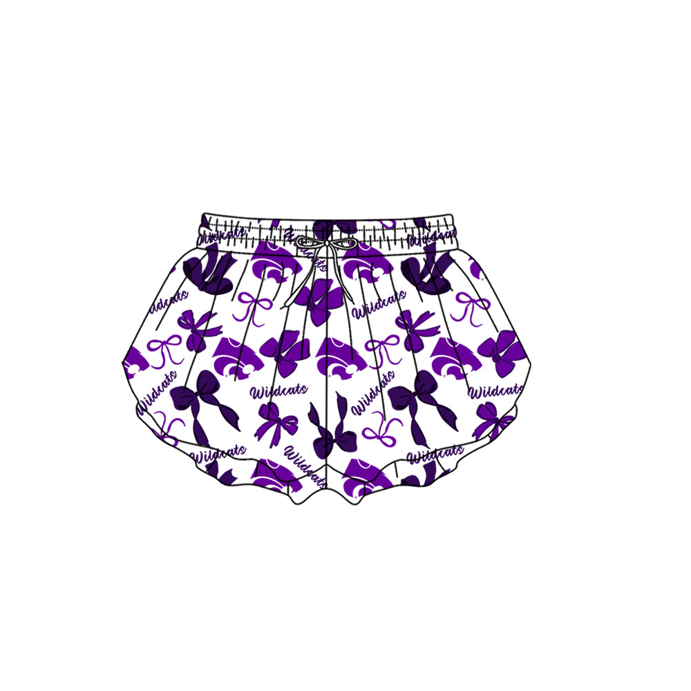 Custom Moq 3 Wildcats Bows Yoga Girls Shorts