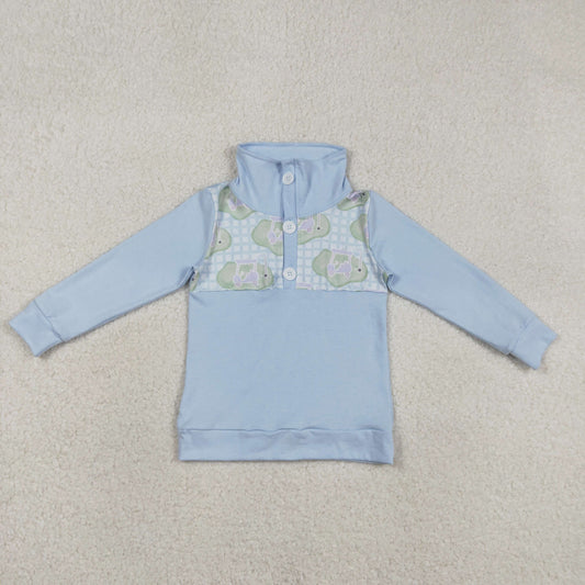 BT1492 Golf Car Light Blue Long Sleeve Boys Top