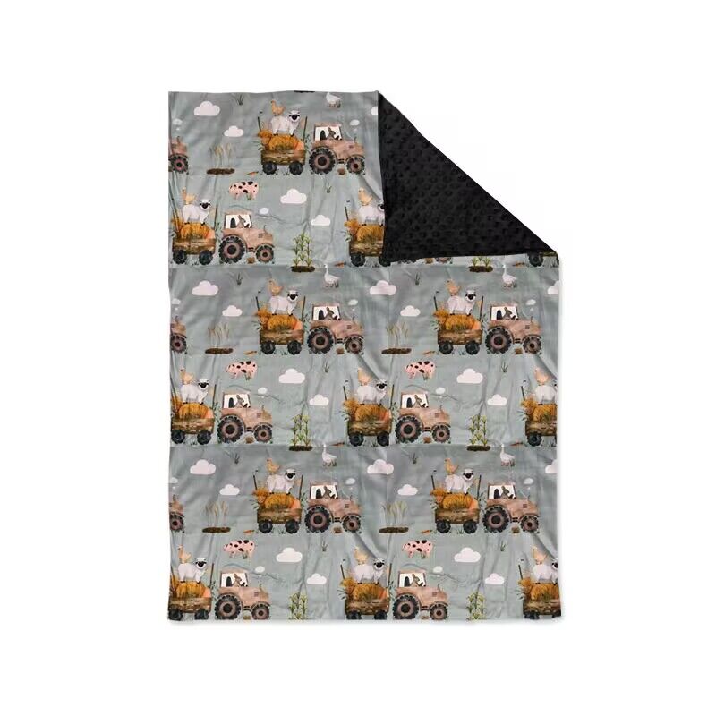 custom farm tractor animals baby blanket