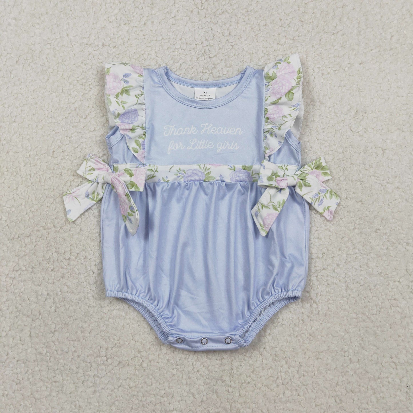 SR3506 Thank Heaven You Little Girls Flutter Sleeve Girls Romper