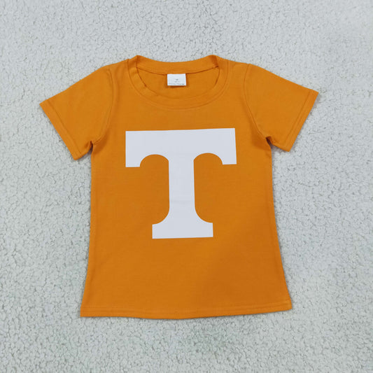BT1881 Offset Printing TENNESSEE Orange Short Slevve Boys Top
