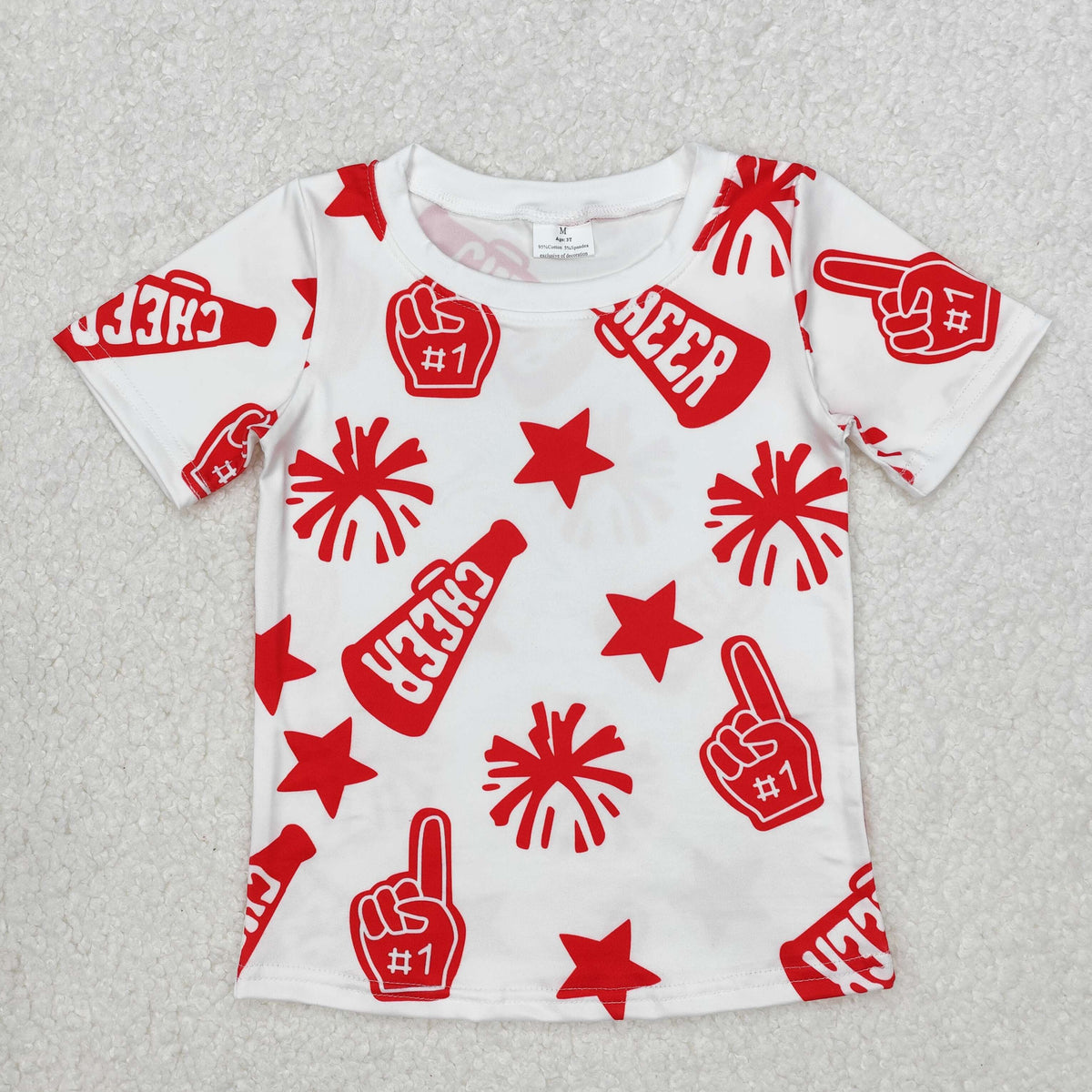 cheer star short sleeve girls top RTS Sibling Clothes