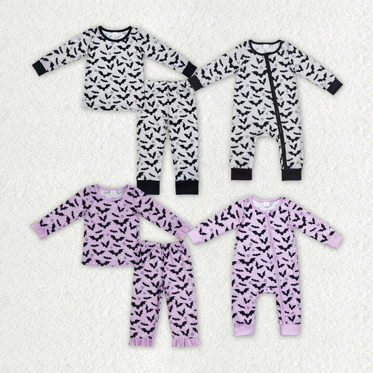 Halloween bat bamboo RTS pajamas sibling clothes