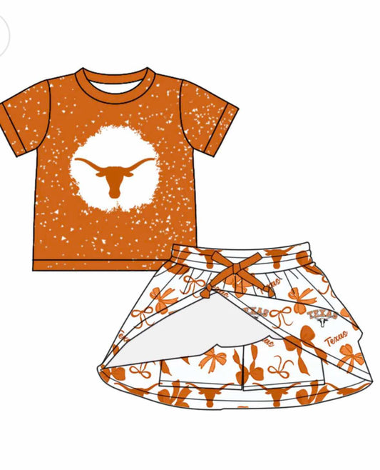 custom moq 3 football team 8 short sleeve skorts girls set