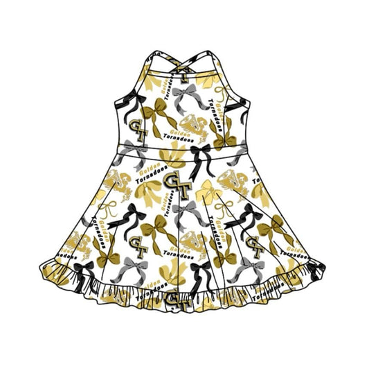 custom moq 3 football team 11 zipper sleeveless skorts girls dress