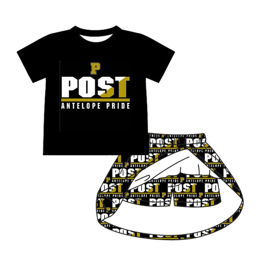 custom moq 3 football team 4 short sleeve skorts girls set