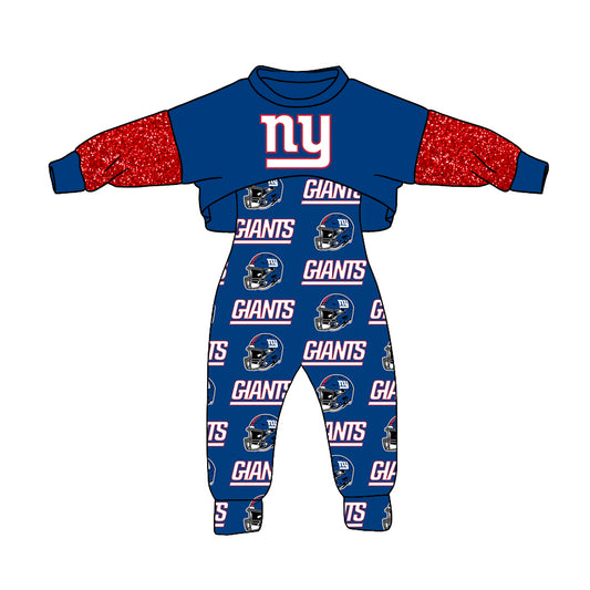 custom S 9.13  Red blue long sleeve jumpsuit set