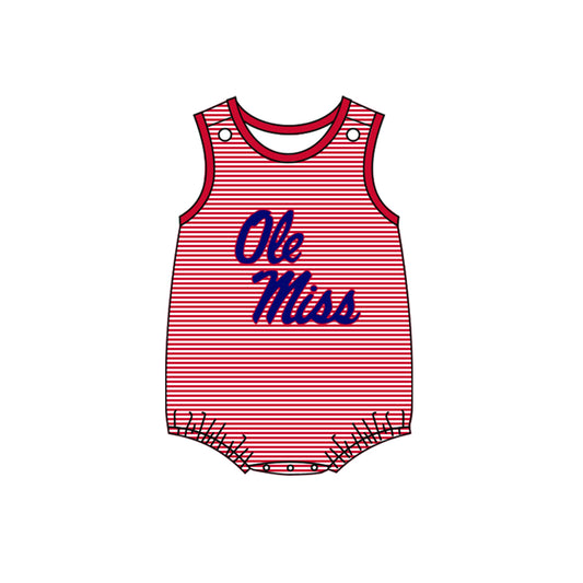 custom S 8.14 Red sleeveless girls & boys romper