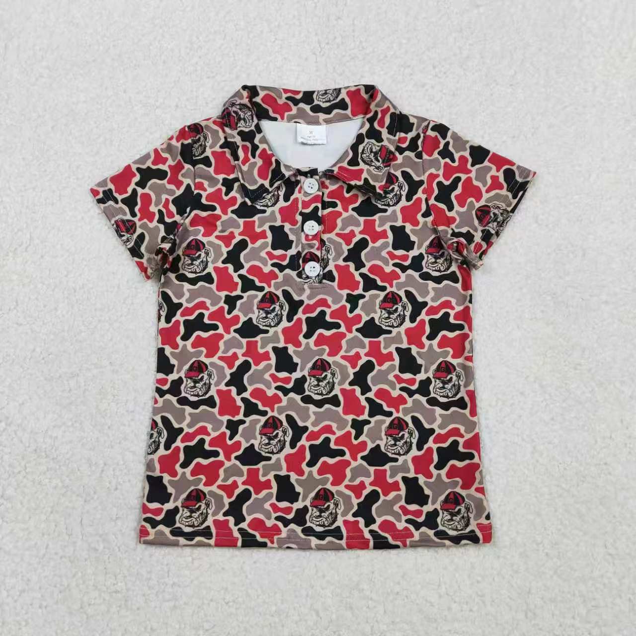Team Camo Short Sleeve Boys Top Sibling Clothes RTS