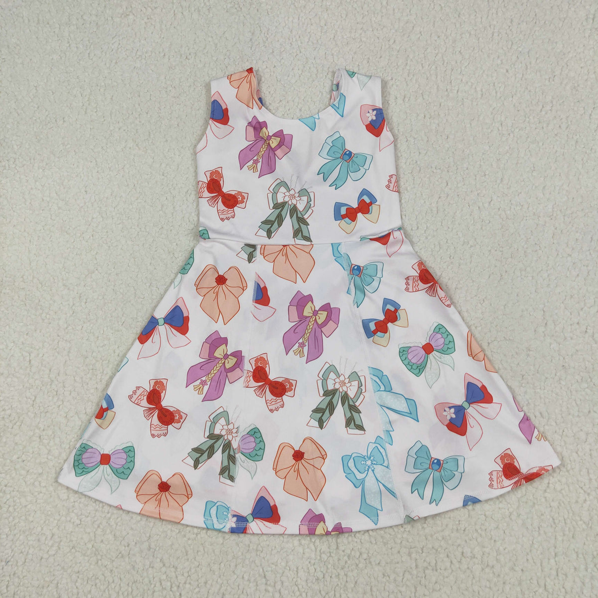 GSD2049 yoga cartoon princess bows sleeveless skorts girls dress