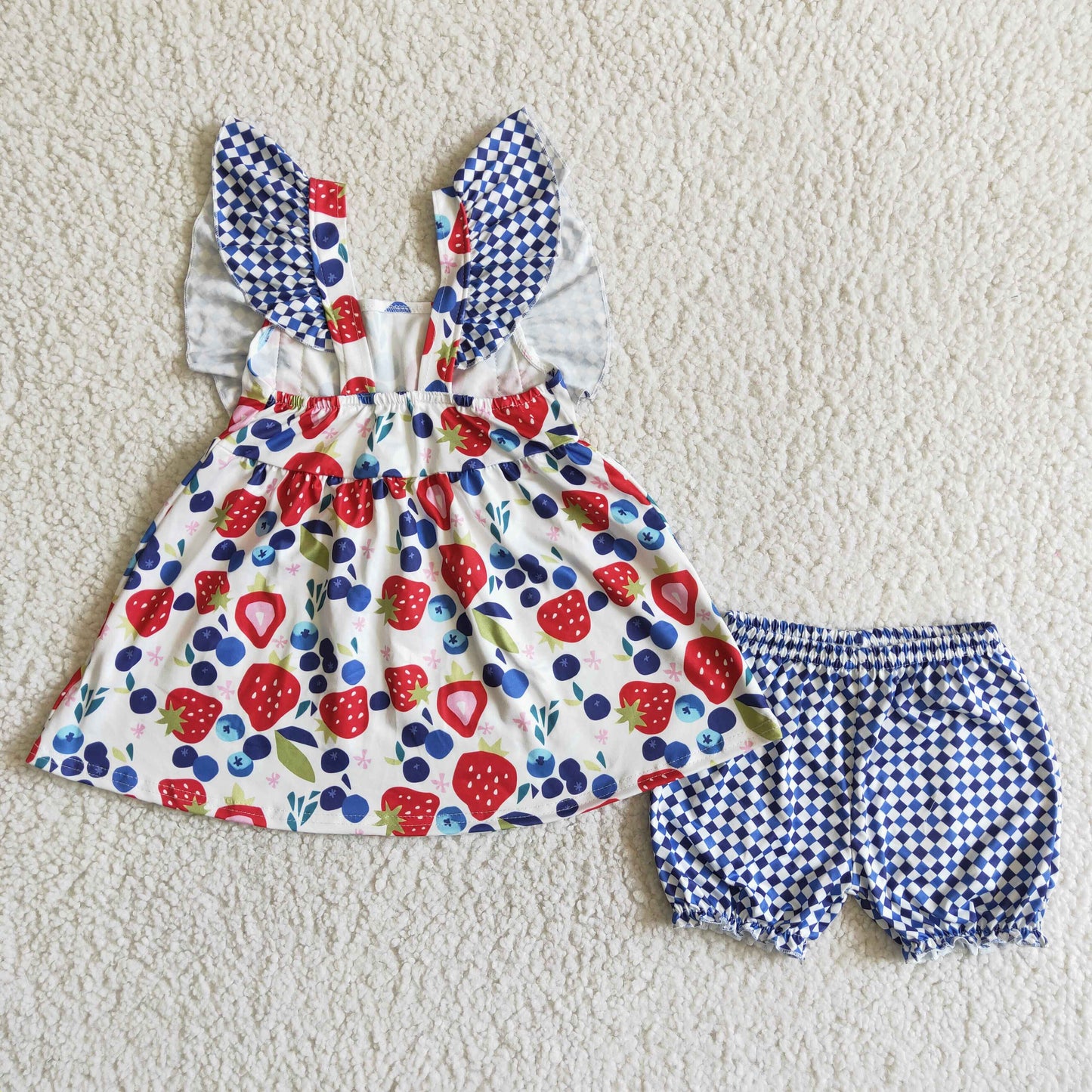 C3-27 Fruits Strawberry & Grape Summer Baby Girls Outfits