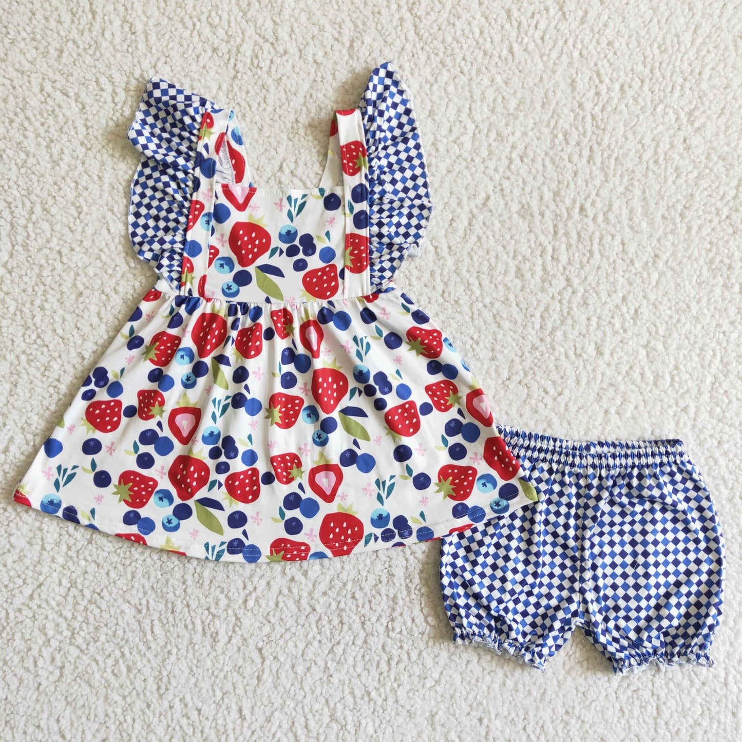 C3-27 Fruits Strawberry & Grape Summer Baby Girls Outfits