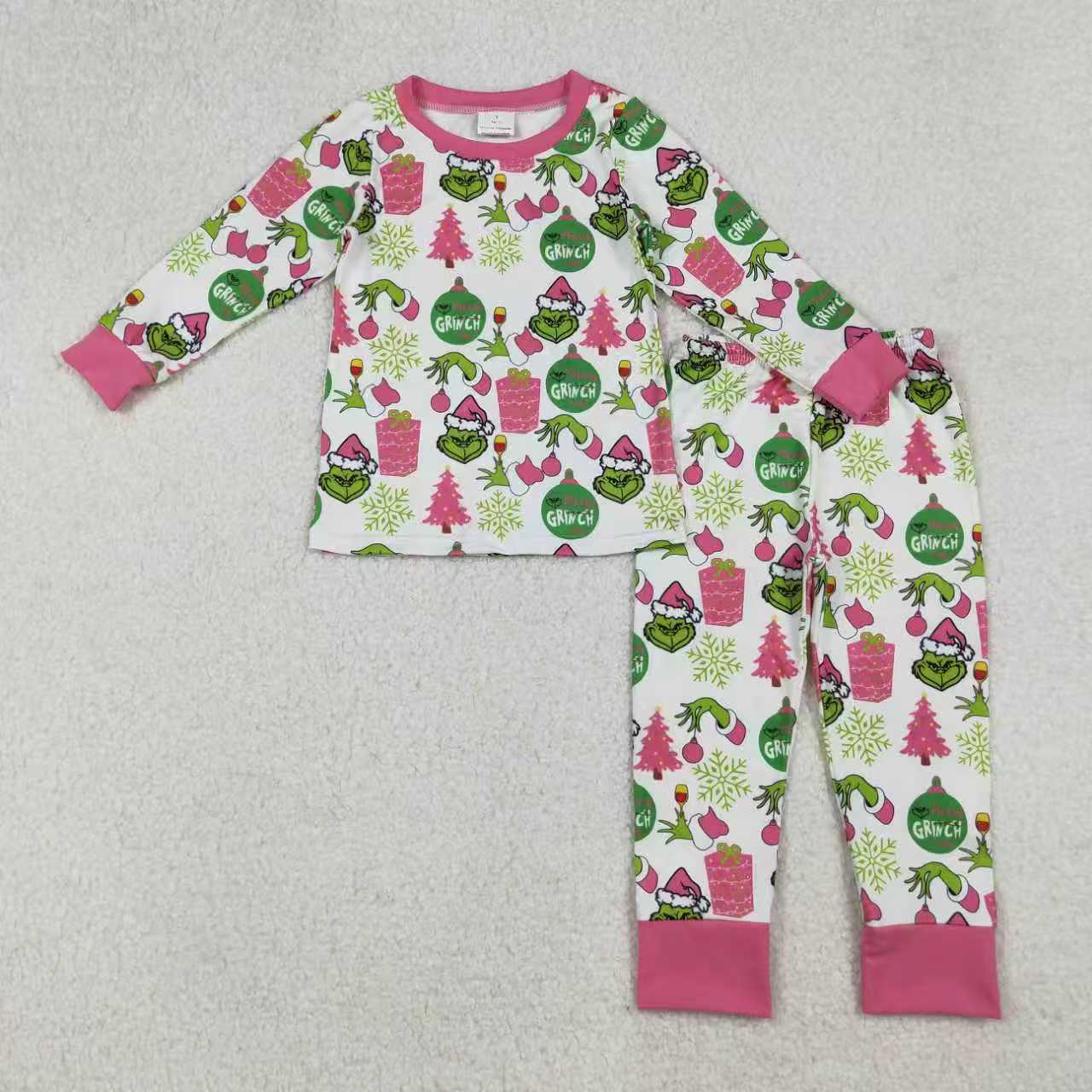 Christmas green face hot pink Sibling Clothes RTS sibling clothes