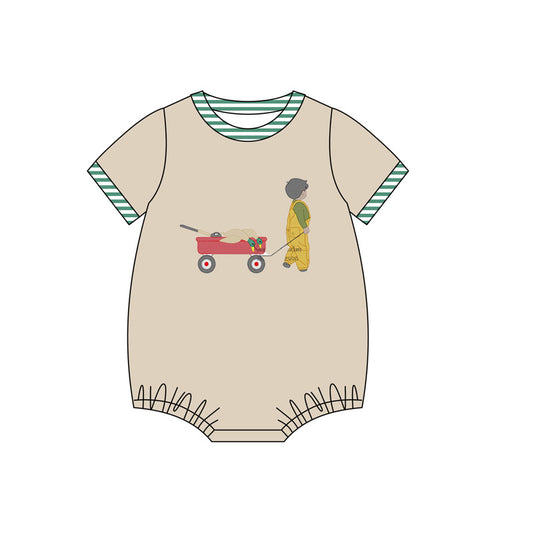 MOQ 3 Custom Hunting Boy Mallard Duck Truck Short Sleeve Boys Romper