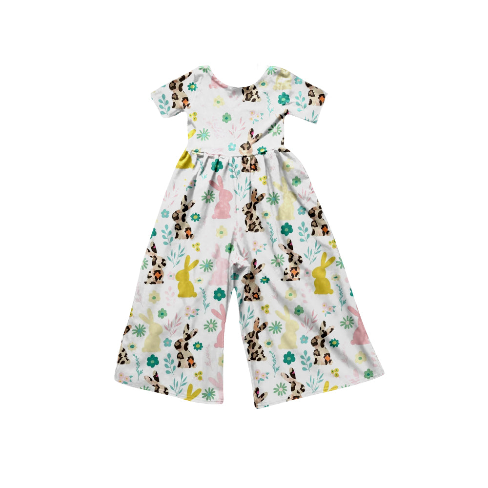 preorder SR0475 Easter rabbit flower short sleeve girls jumpsuit