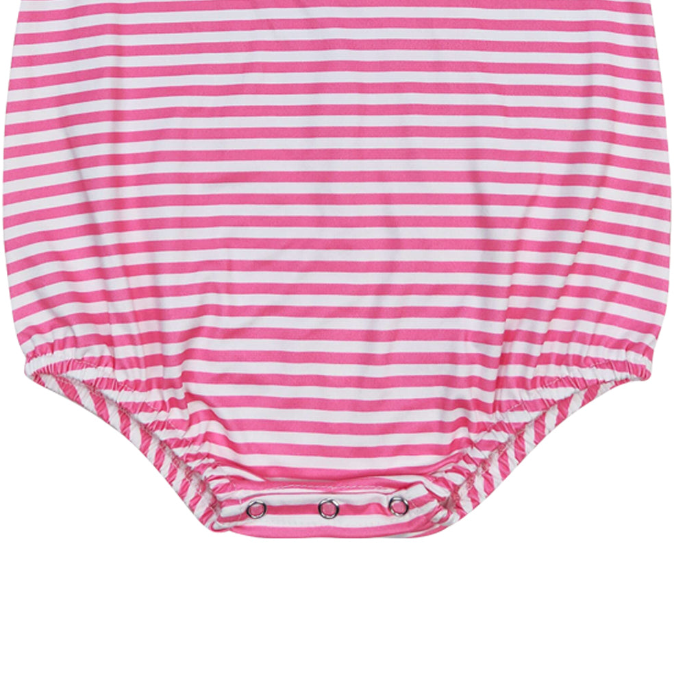 SR1268 embroidery watermelon red striped flutter sleeve girls romper