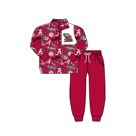 custom S 8.16 Red long sleeve pants girls set