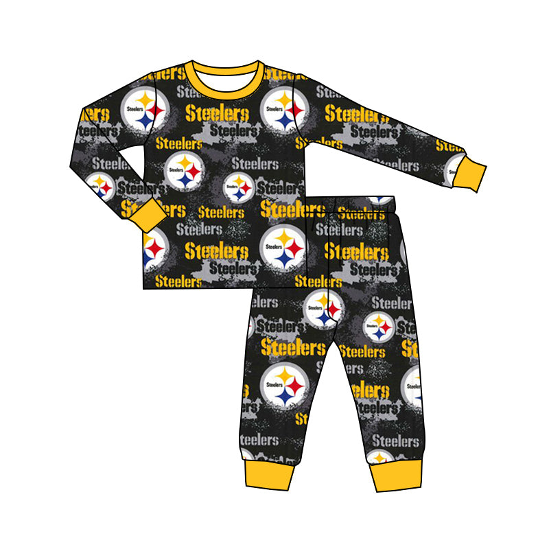 custom Team 8 Black & Yellow Kids Pajamas